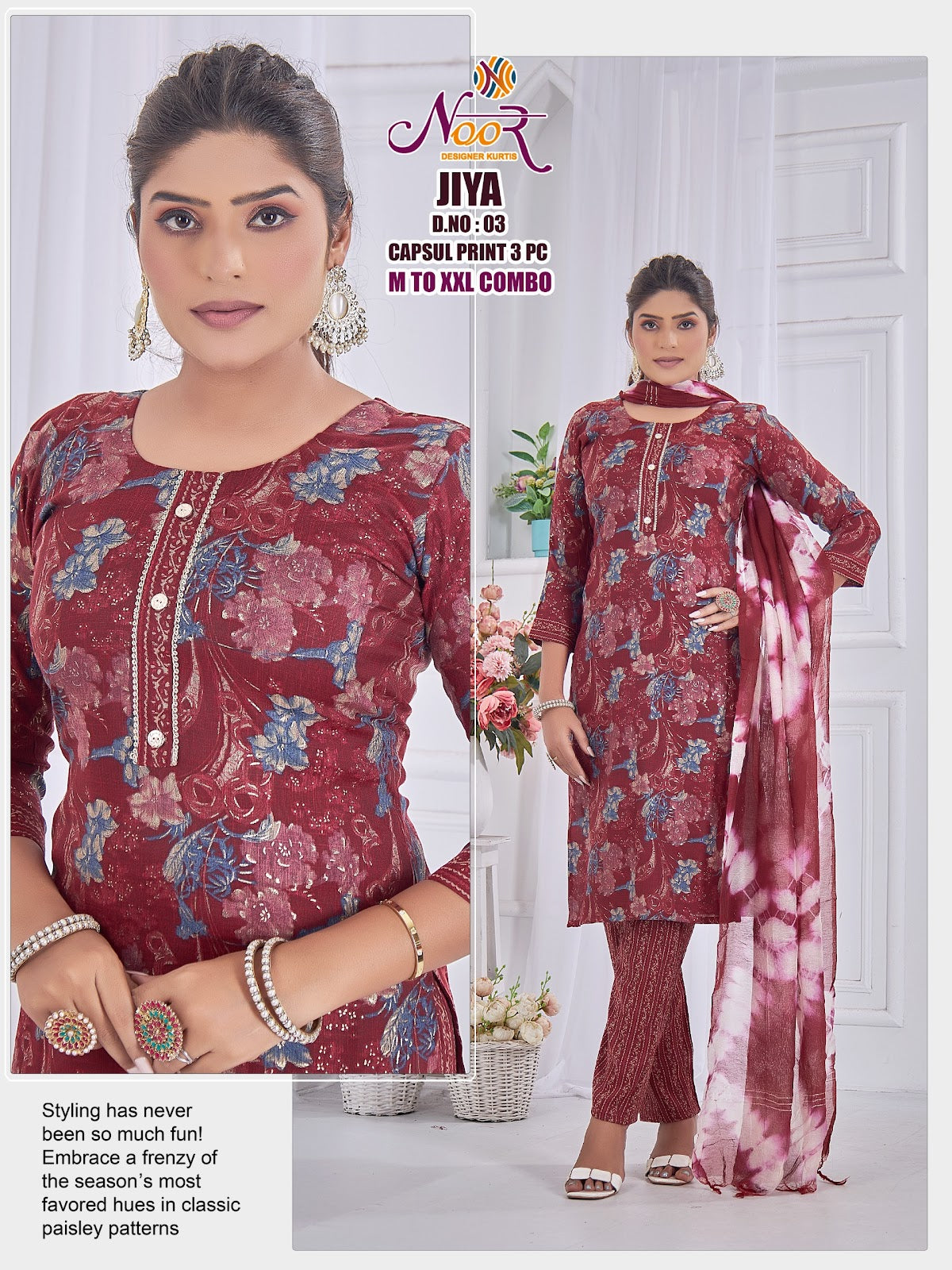 Jiya Noor Capsule Readymade Pant Style Suits Manufacturer Gujarat
