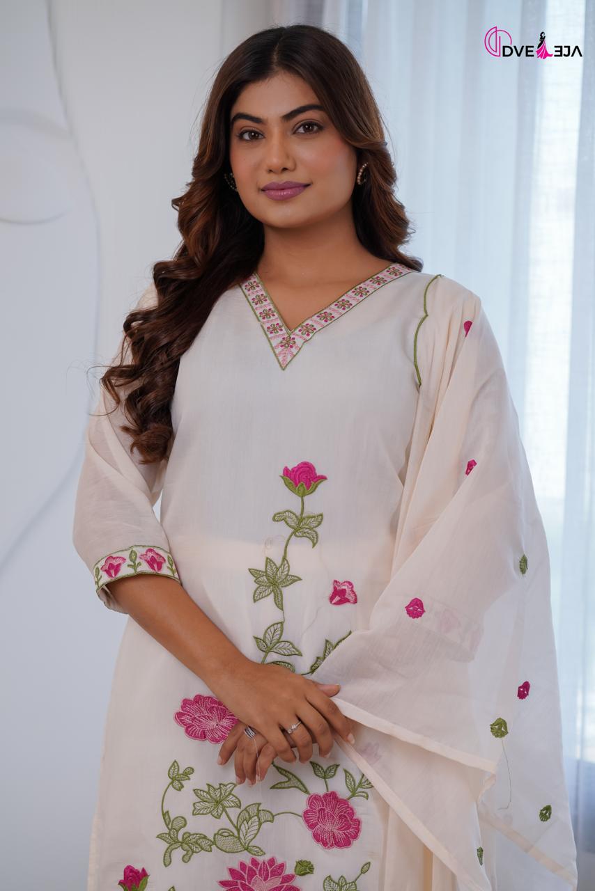 Jiya Series Dveeja Fashion Chanderi Readymade Pant Style Suits Supplier India