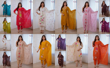 Jiya Series Dveeja Fashion Chanderi Readymade Pant Style Suits Supplier India