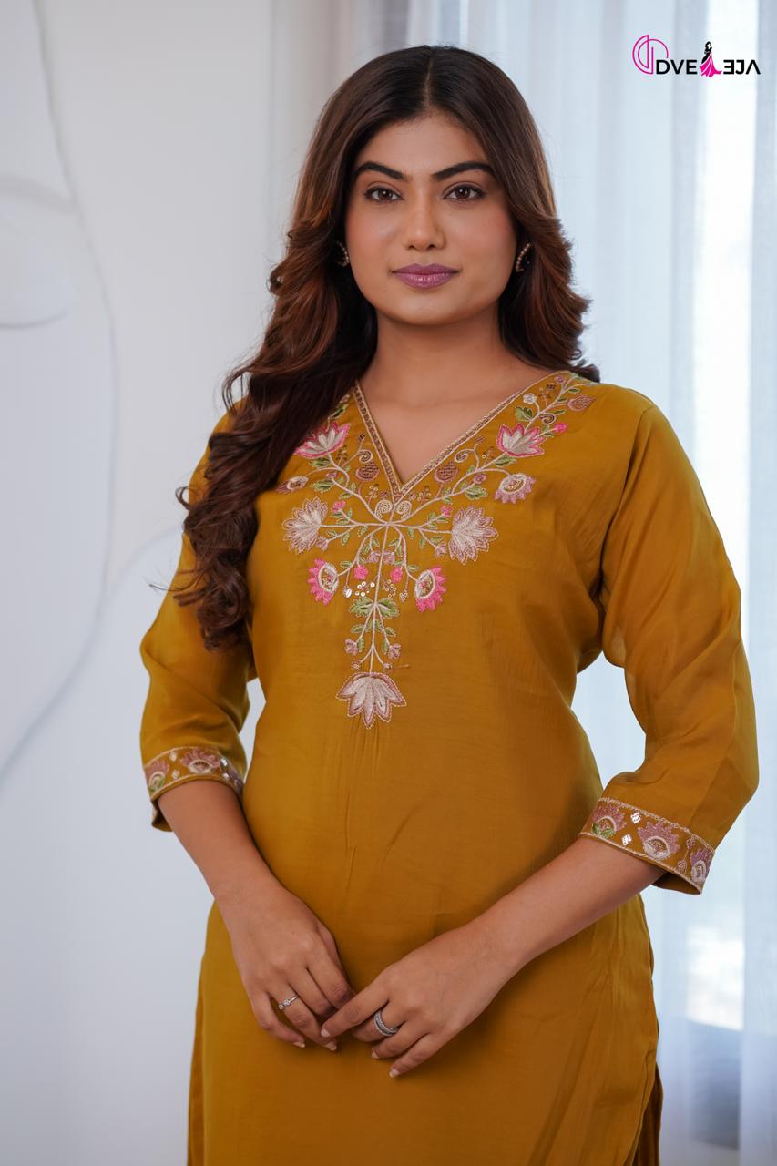Jiya Series Dveeja Fashion Chanderi Readymade Pant Style Suits Supplier India