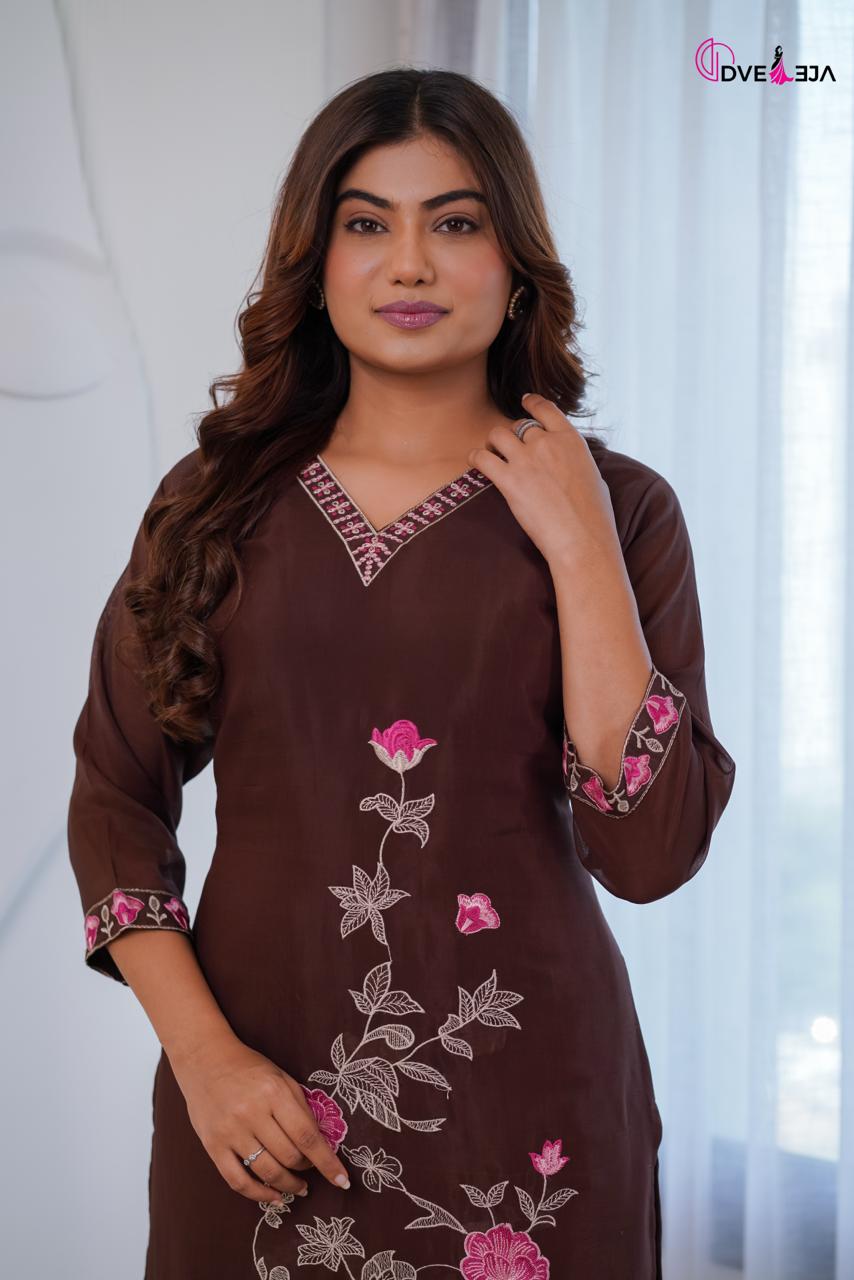 Jiya Series Dveeja Fashion Chanderi Readymade Pant Style Suits Supplier India