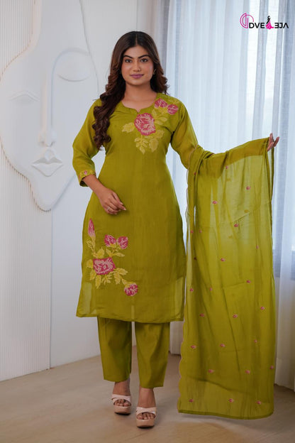 Jiya Series Dveeja Fashion Chanderi Readymade Pant Style Suits Supplier India