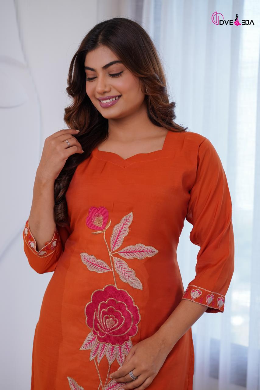 Jiya Series Dveeja Fashion Chanderi Readymade Pant Style Suits Supplier India