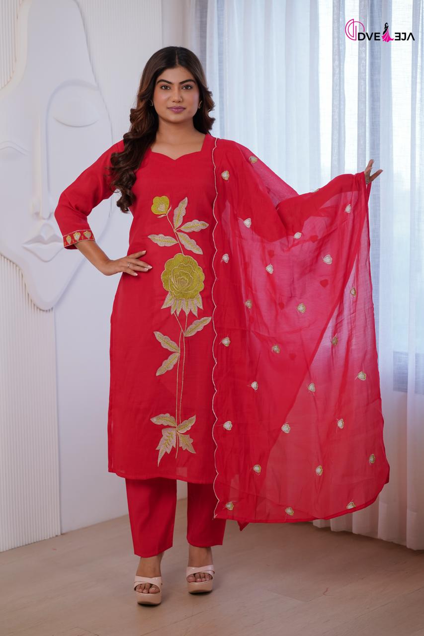 Jiya Series Dveeja Fashion Chanderi Readymade Pant Style Suits Supplier India
