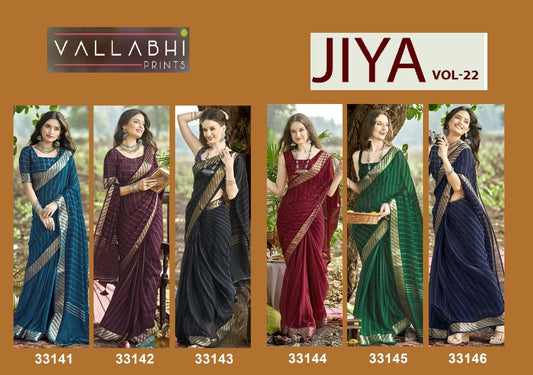 Jiya Vol 22 Vallabhi Prints Moss Georgette Sarees Manufacturer