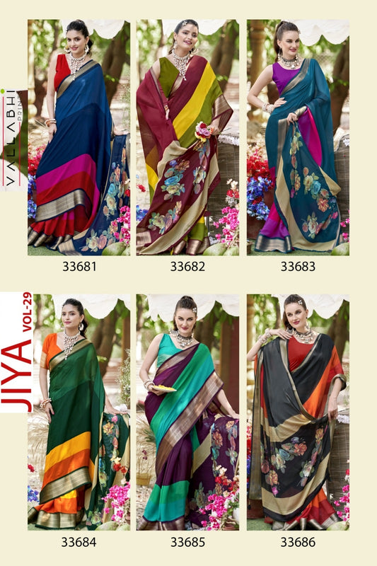 Jiya Vol 29 Vallabhi Prints Moss Sarees Exporter Ahmedabad
