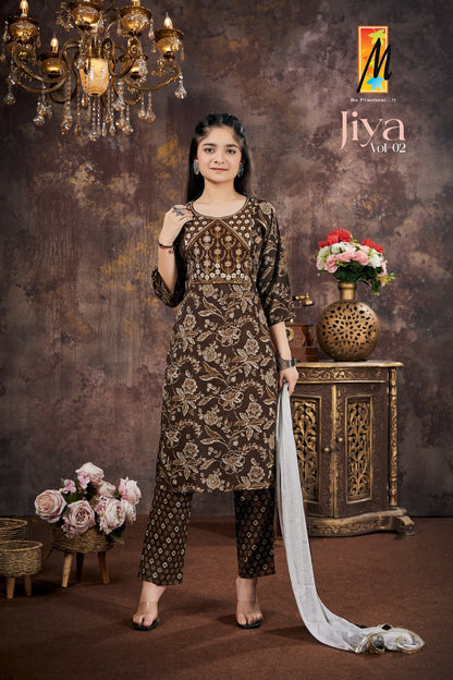 Jiya Vol 2 Master Capsule Rayon Girls Readymade Pant Suits Wholesale