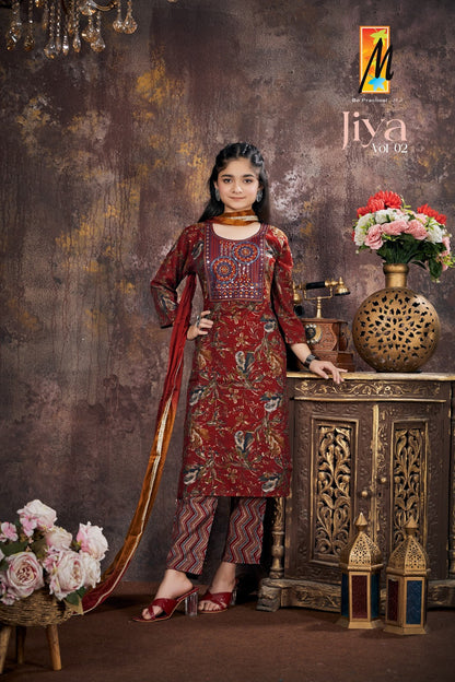 Jiya Vol 2 Master Capsule Rayon Girls Readymade Pant Suits Wholesale