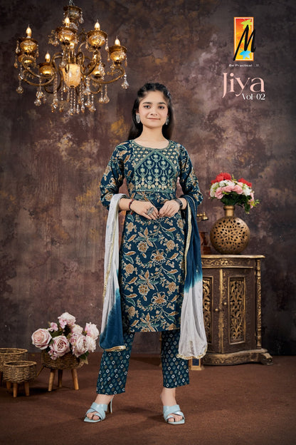 Jiya Vol 2 Master Capsule Rayon Girls Readymade Pant Suits Wholesale
