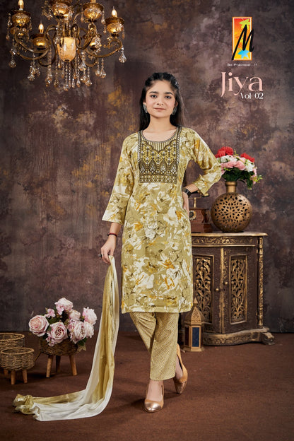 Jiya Vol 2 Master Capsule Rayon Girls Readymade Pant Suits Wholesale
