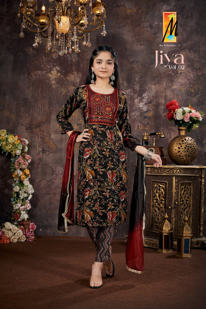 Jiya Vol 2 Master Capsule Rayon Girls Readymade Pant Suits Wholesale