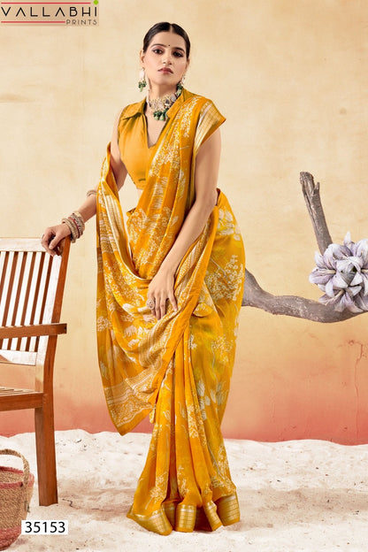 Jiya Vol 33 Vallabhi Prints Moss Sarees Manufacturer Ahmedabad