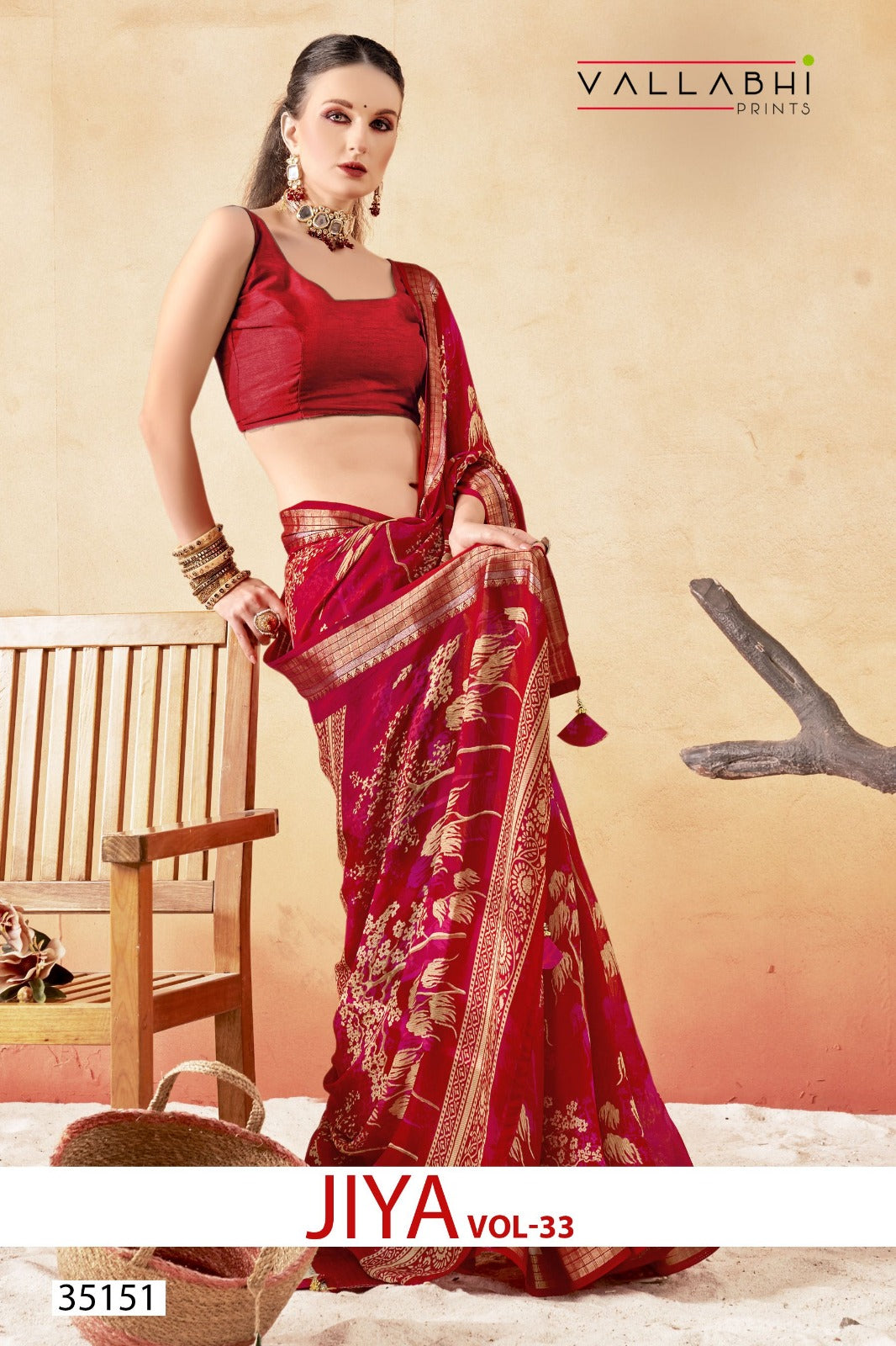 Jiya Vol 33 Vallabhi Prints Moss Sarees Manufacturer Ahmedabad