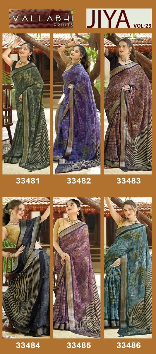 Jiya Vol 3 Vallabhi Prints Sarees Exporter