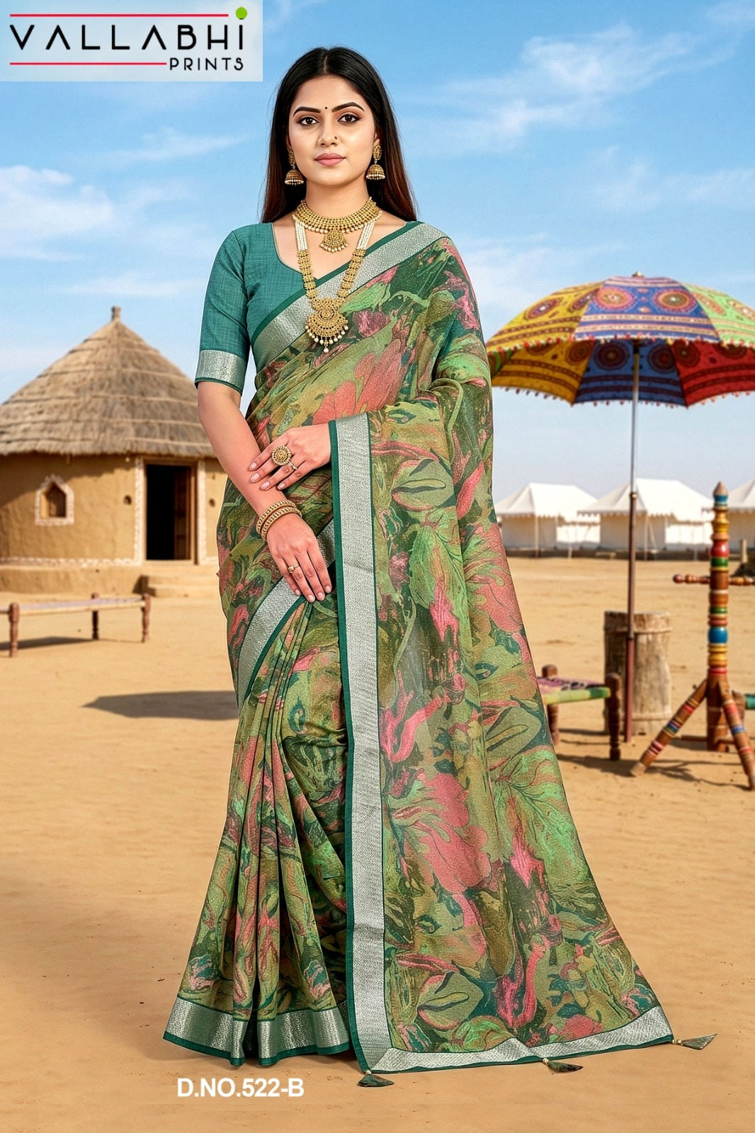Jiya Vol 40 Vallabhi Prints Moss Sarees Wholesale