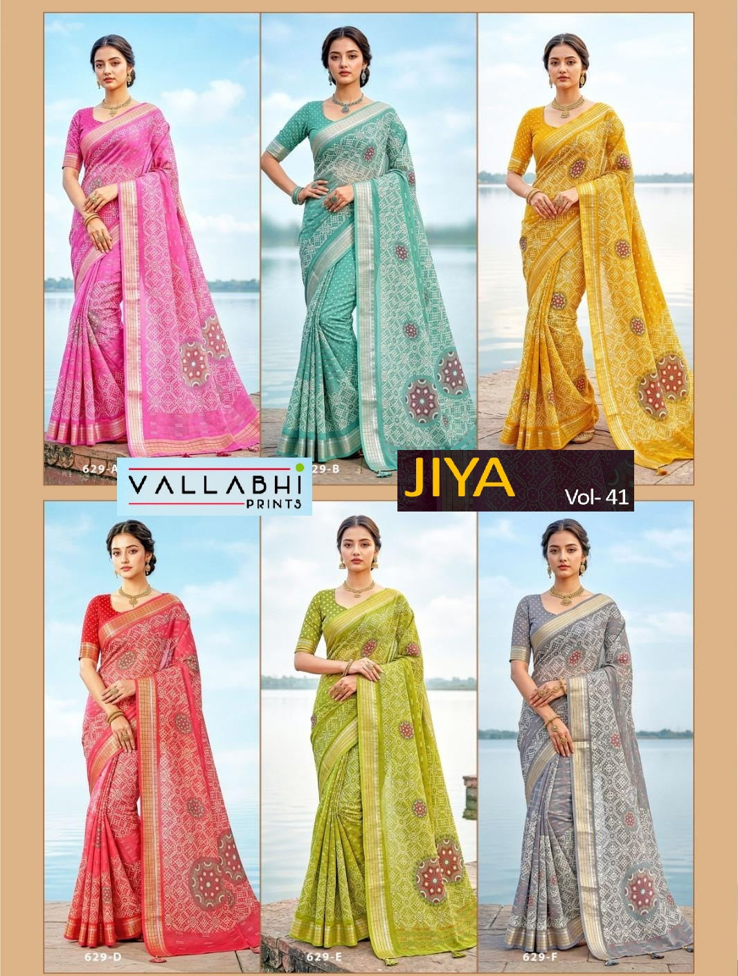 Jiya Vol 41 Vallabhi Prints Moss Sarees Exporter