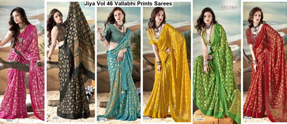 Jiya Vol 46 Vallabhi Prints Moss Sarees Wholesaler Gujarat