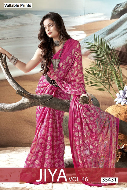 Jiya Vol 46 Vallabhi Prints Moss Sarees Wholesaler Gujarat