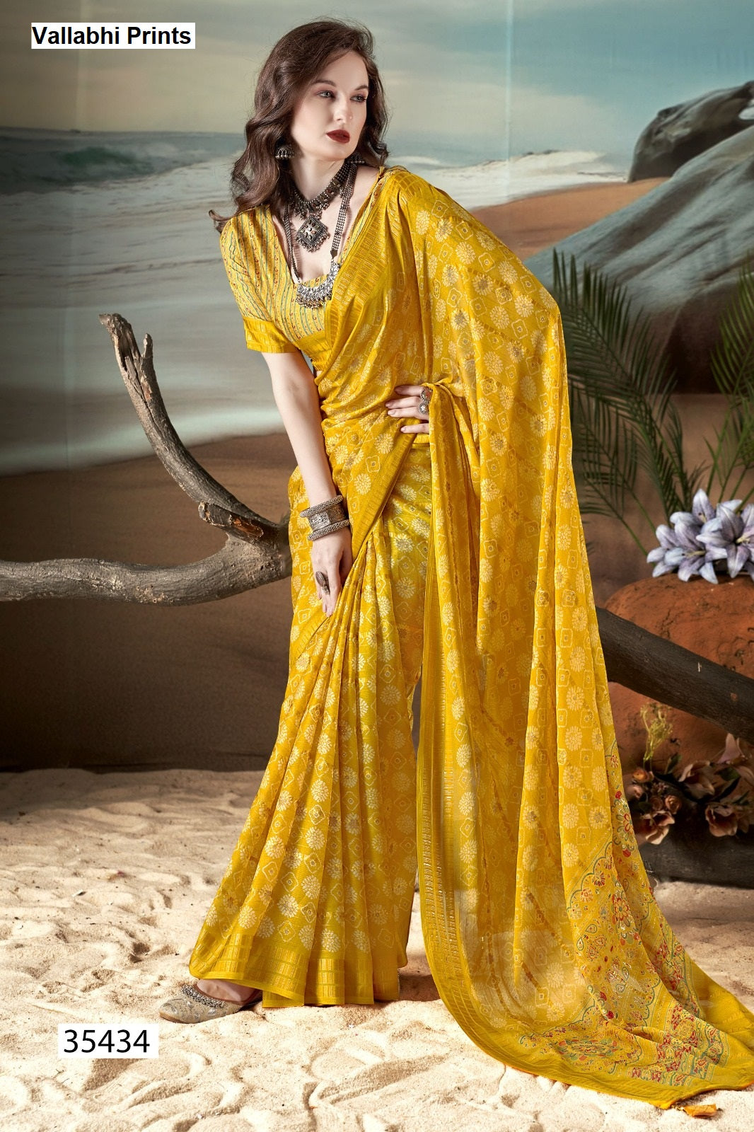 Jiya Vol 46 Vallabhi Prints Moss Sarees Wholesaler Gujarat
