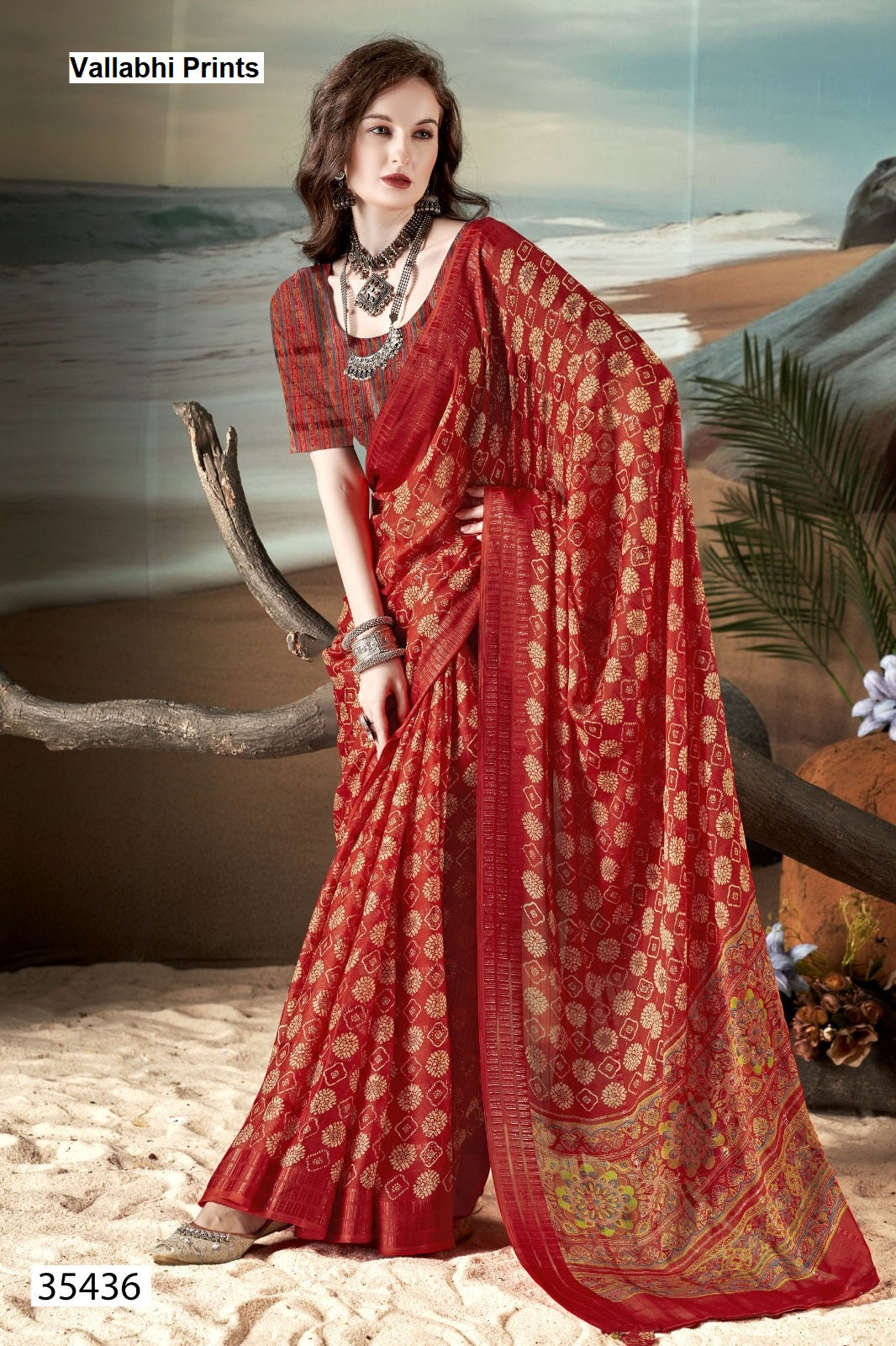 Jiya Vol 46 Vallabhi Prints Moss Sarees Wholesaler Gujarat