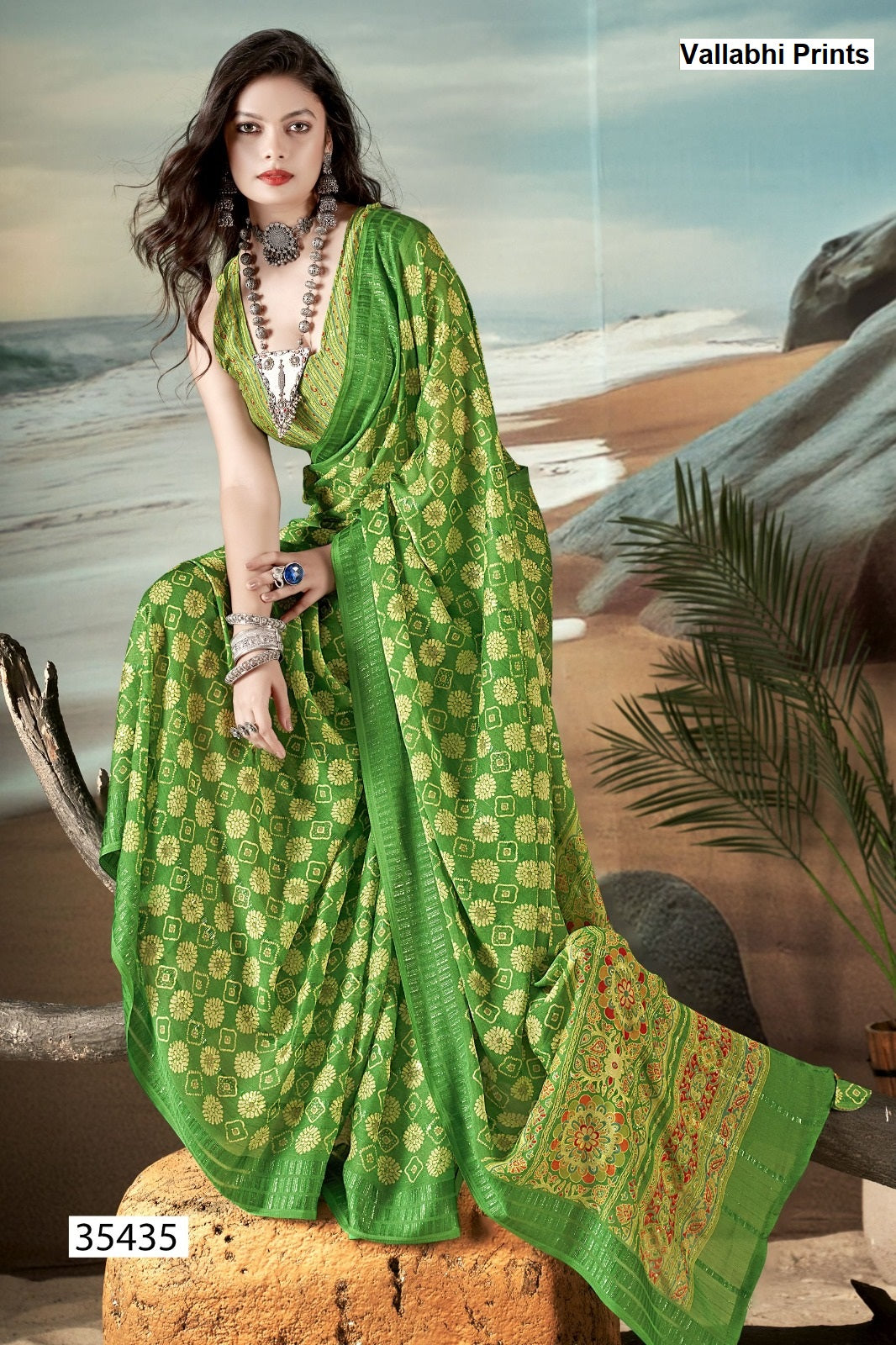 Jiya Vol 46 Vallabhi Prints Moss Sarees Wholesaler Gujarat