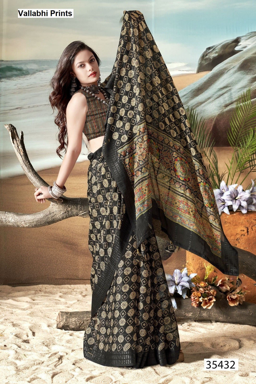 Jiya Vol 46 Vallabhi Prints Moss Sarees Wholesaler Gujarat