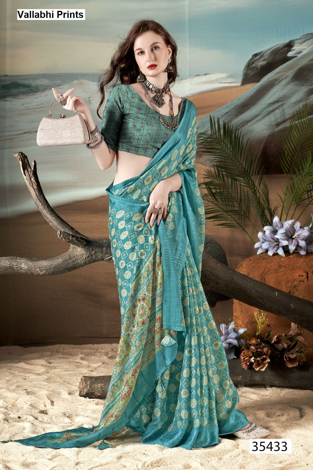 Jiya Vol 46 Vallabhi Prints Moss Sarees Wholesaler Gujarat