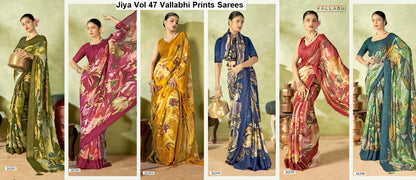 Jiya Vol 47 Vallabhi Prints Moss Sarees Exporter Gujarat
