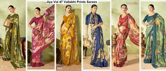 Jiya Vol 47 Vallabhi Prints Moss Sarees Exporter Gujarat