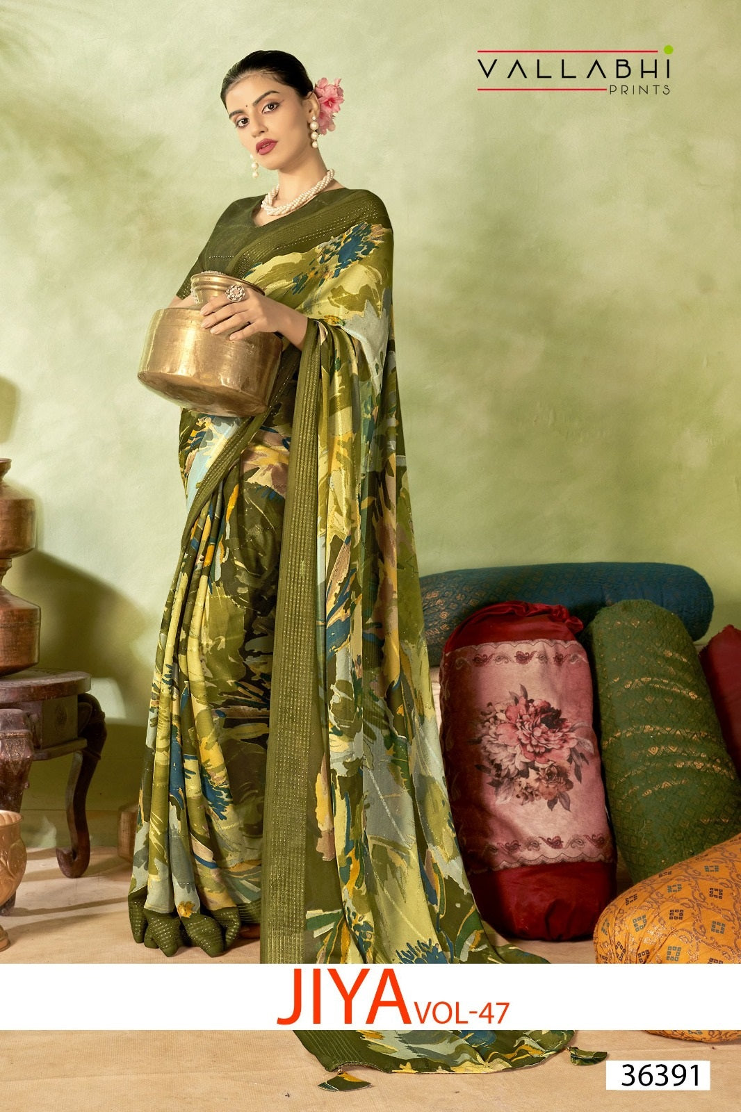 Jiya Vol 47 Vallabhi Prints Moss Sarees Exporter Gujarat