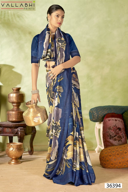 Jiya Vol 47 Vallabhi Prints Moss Sarees Exporter Gujarat
