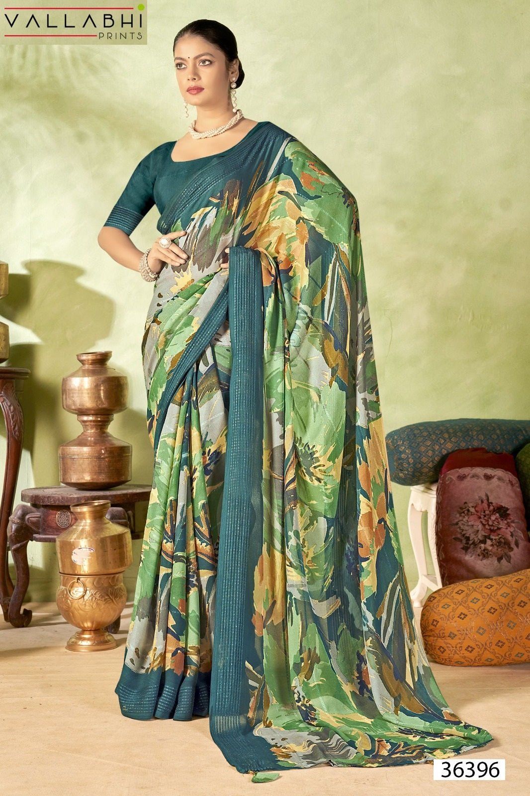 Jiya Vol 47 Vallabhi Prints Moss Sarees Exporter Gujarat