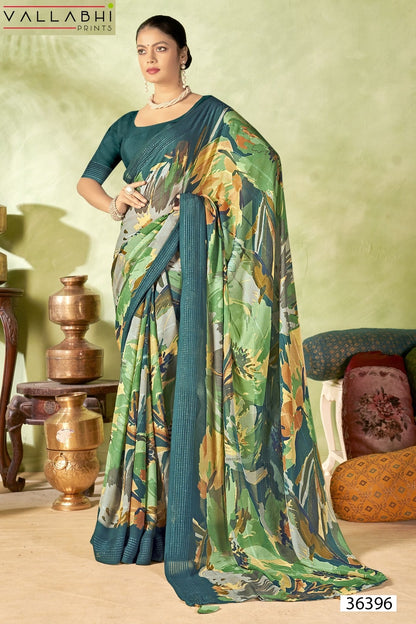 Jiya Vol 47 Vallabhi Prints Moss Sarees Exporter Gujarat