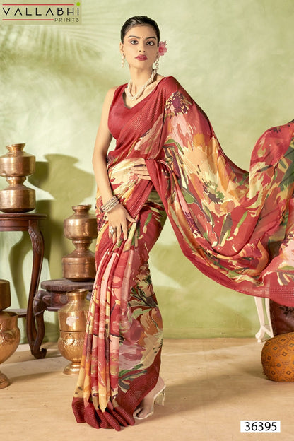 Jiya Vol 47 Vallabhi Prints Moss Sarees Exporter Gujarat