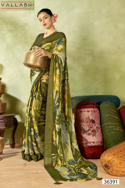 Jiya Vol 47 Vallabhi Prints Moss Sarees Exporter Gujarat