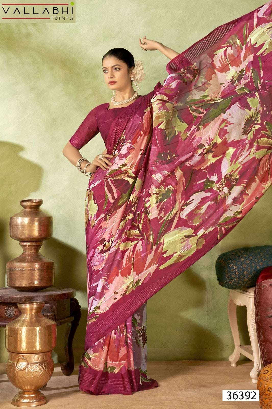Jiya Vol 47 Vallabhi Prints Moss Sarees Exporter Gujarat