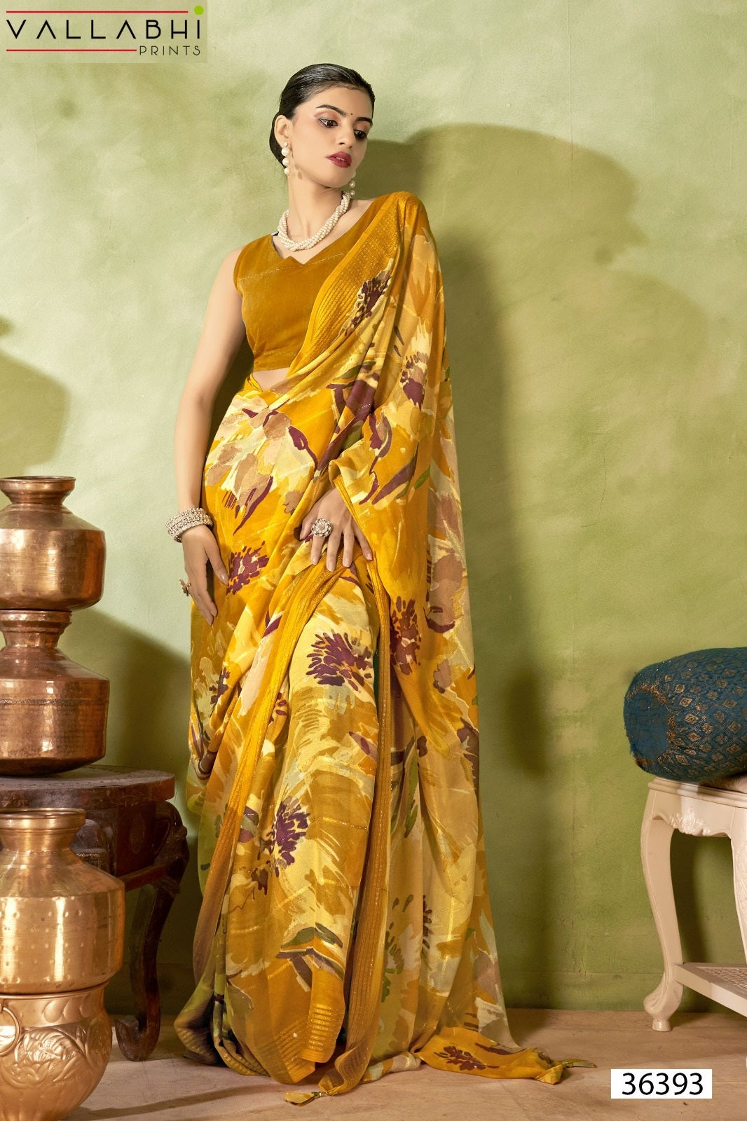 Jiya Vol 47 Vallabhi Prints Moss Sarees Exporter Gujarat