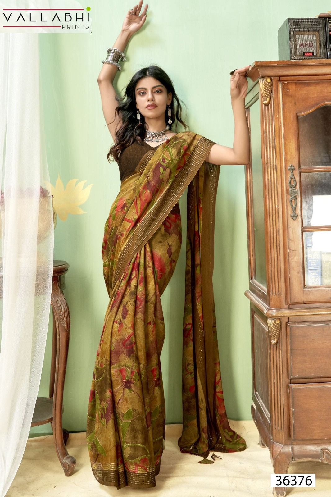 Jiya Vol 48 Vallabhi Prints Moss Sarees Wholesale Price