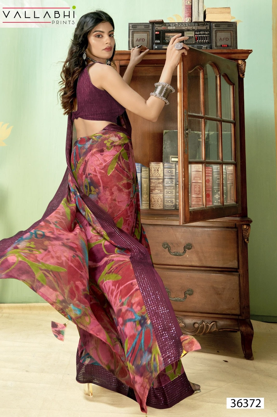 Jiya Vol 48 Vallabhi Prints Moss Sarees Wholesale Price