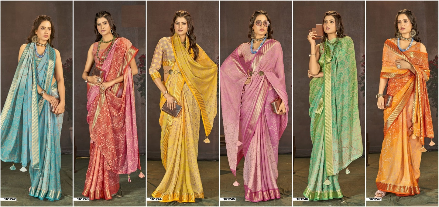 Jiya Vol 5 Vallabhi Prints Georgette Sarees Wholesaler India