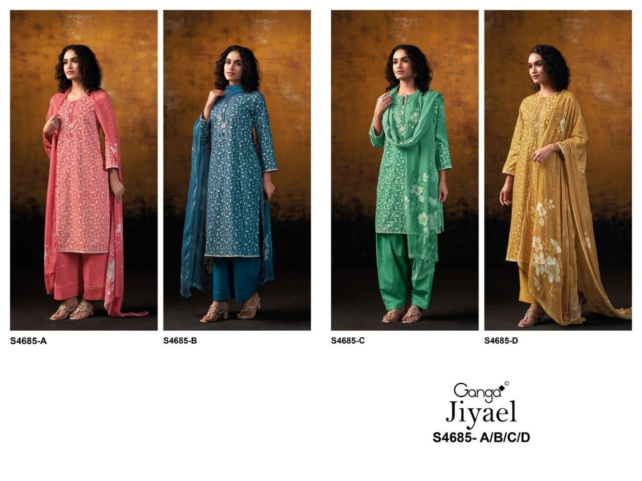 Jiyael 4685 Ganga Cotton Pant Style Suits Manufacturer