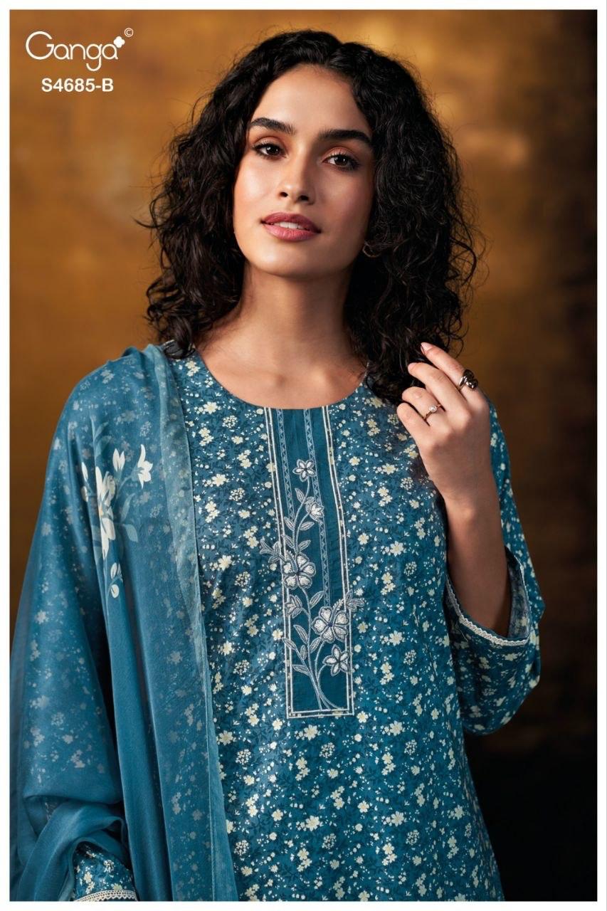 Jiyael 4685 Ganga Cotton Pant Style Suits Manufacturer