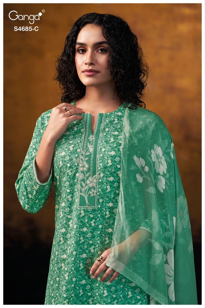 Jiyael 4685 Ganga Cotton Pant Style Suits Manufacturer