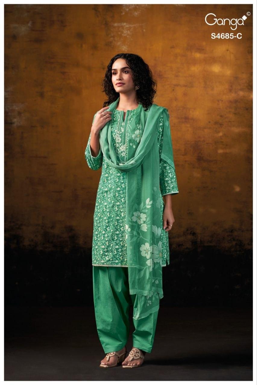 Jiyael 4685 Ganga Cotton Pant Style Suits Manufacturer