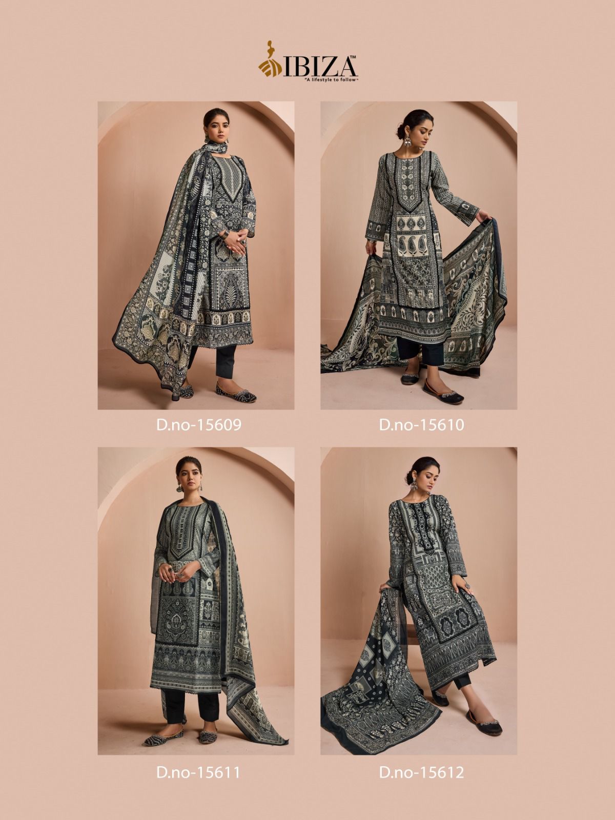 Jiyana Ibiza Lawn Cotton Karachi Salwar Suits Wholesaler