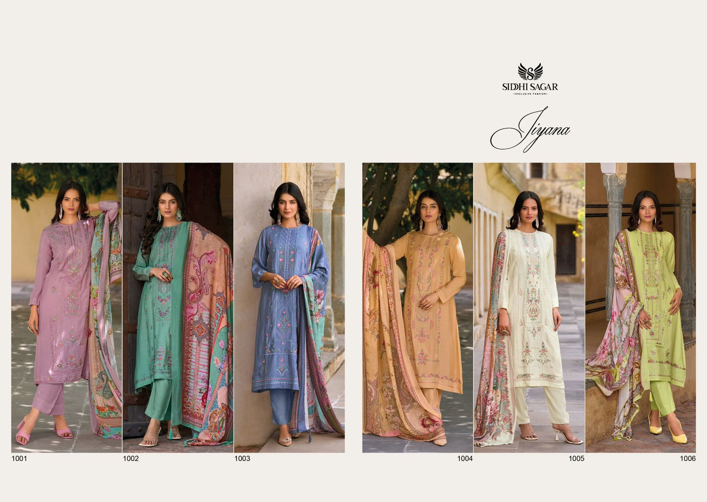 Jiyana Siddhi Sagar Pure Bemberg Pant Style Suits Exporter Ahmedabad