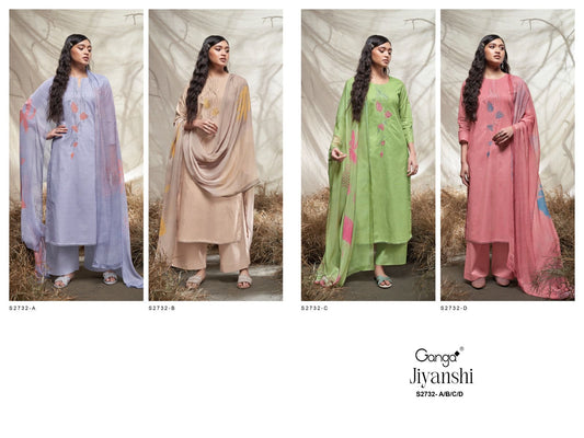 Jiyanshi 2732 Ganga Premium Cotton Plazzo Style Suits Wholesaler