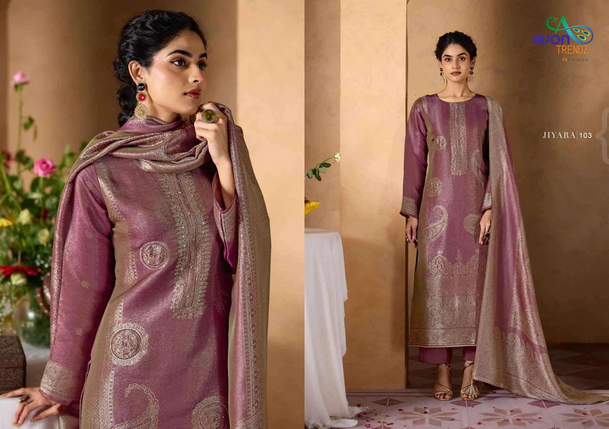 Jiyara Avon Trendz Silk Pant Style Suits Manufacturer