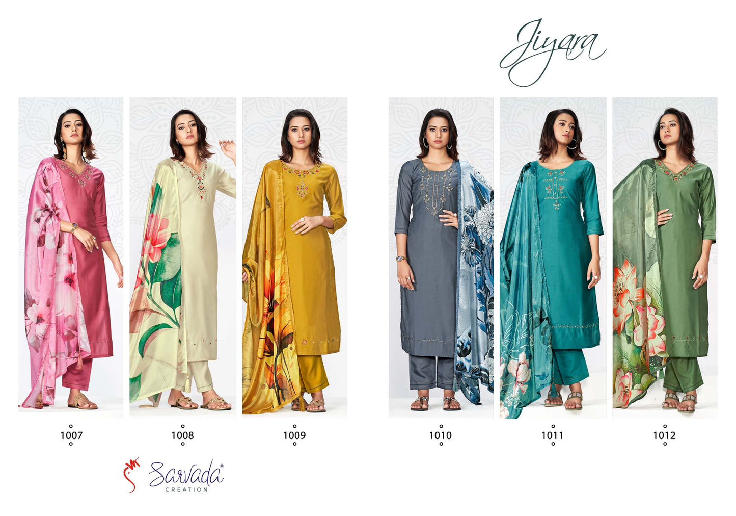Jiyara Sarvada Roman Silk Readymade Pant Style Suits Wholesaler Ahmedabad