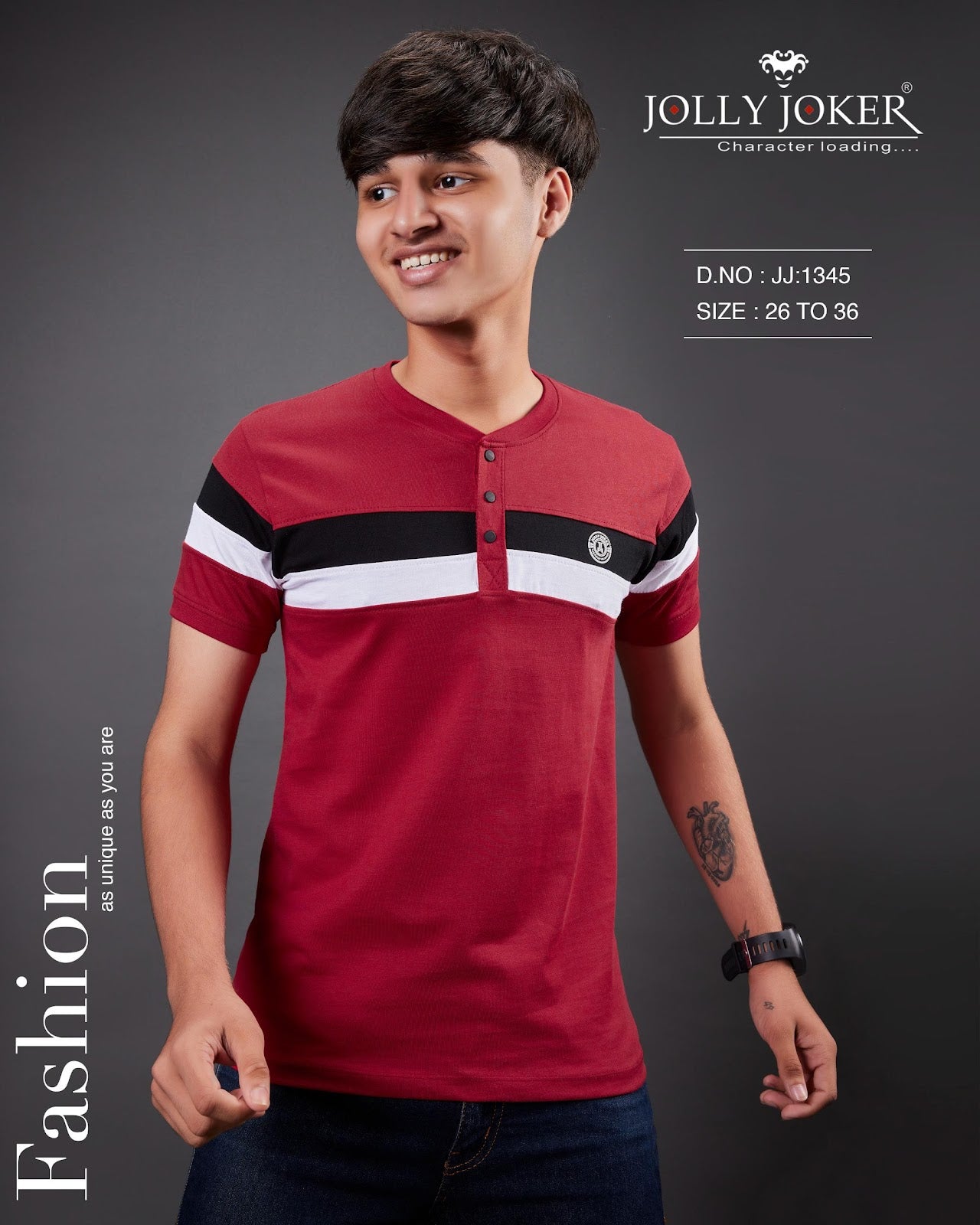 Jj 1345 Jolly Joker Biowash Boys Tshirt Exporter India